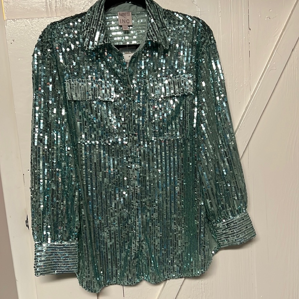 Jeannie Mai X INC NWT sequin top